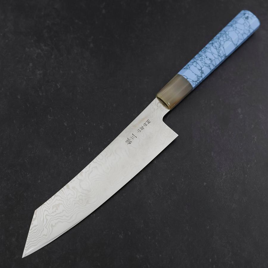 Kiritsuke Silver Steel #3 Nickel Damascus Buffalo Turquoise Handle 210mm