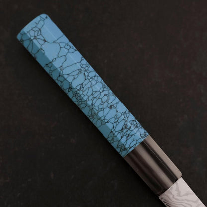 Kiritsuke Silver Steel #3 Nickel Damascus Buffalo Turquoise Handle 210mm
