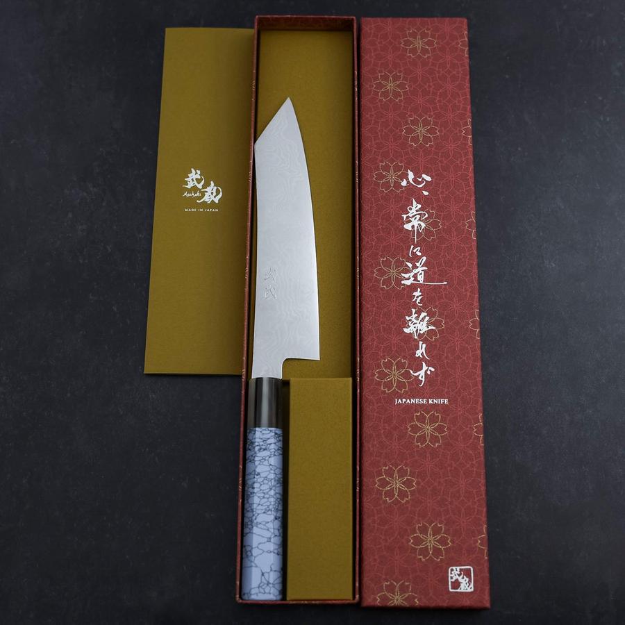 Kiritsuke Silver Steel #3 Nickel Damascus Buffalo Turquoise Handle 210mm