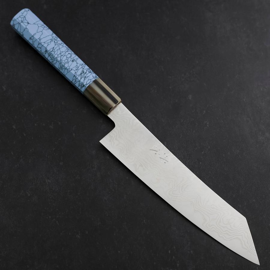Kiritsuke Silver Steel #3 Nickel Damascus Buffalo Turquoise Handle 210mm
