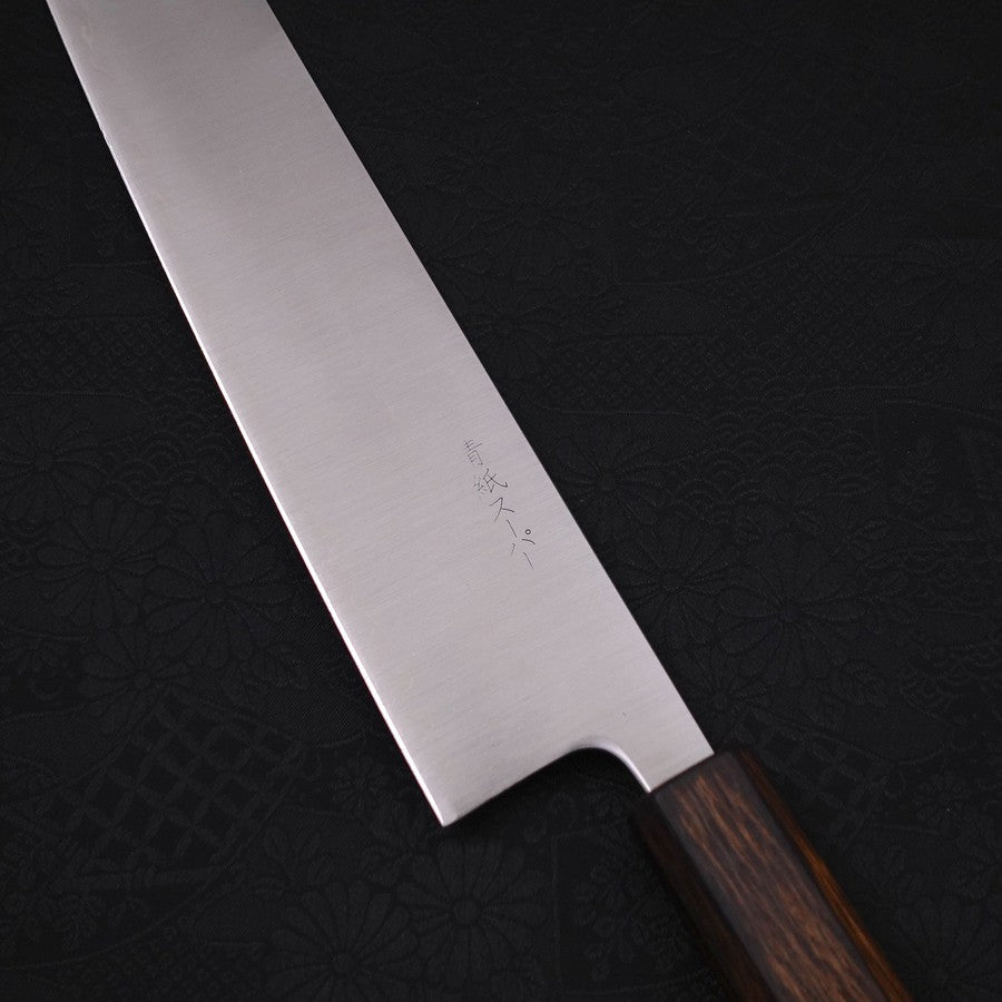Kiritsuke Stainless Clad Blue Super Polished Sumi Urushi Handle 210mm