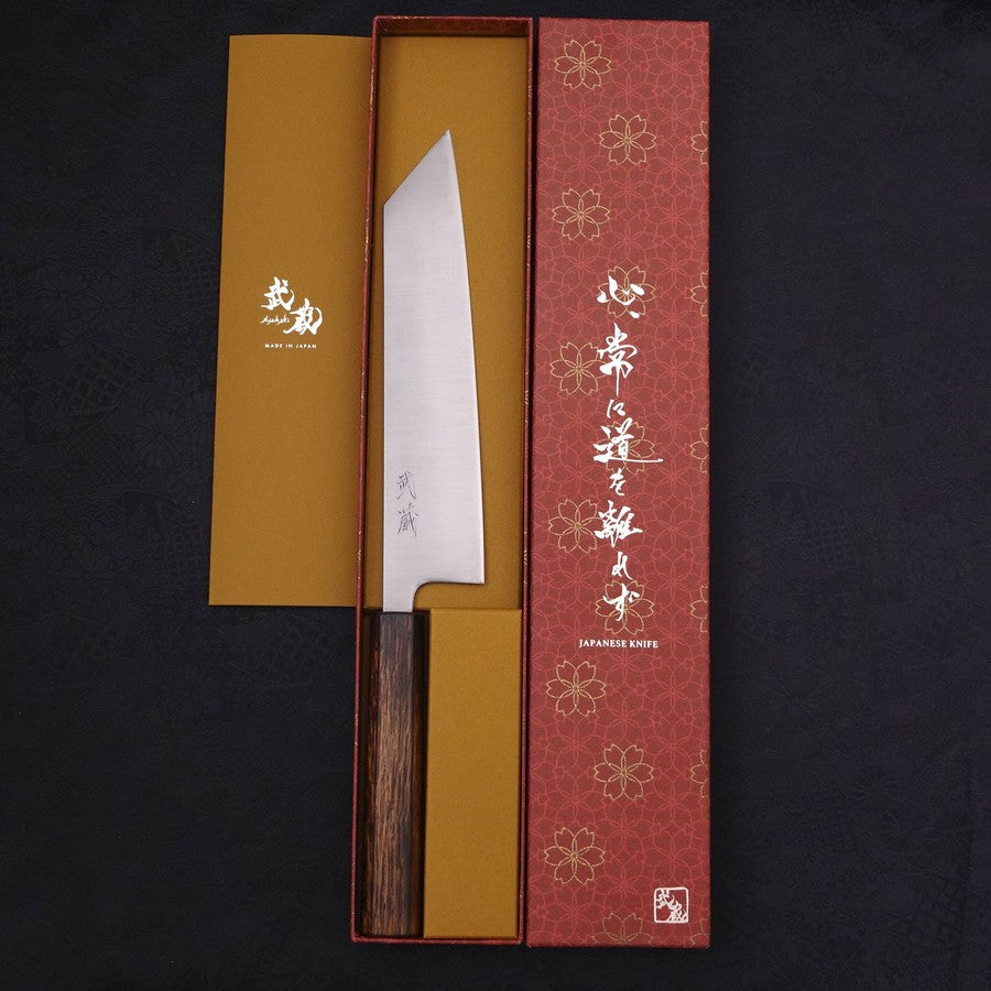 Kiritsuke Stainless Clad Blue Super Polished Sumi Urushi Handle 210mm