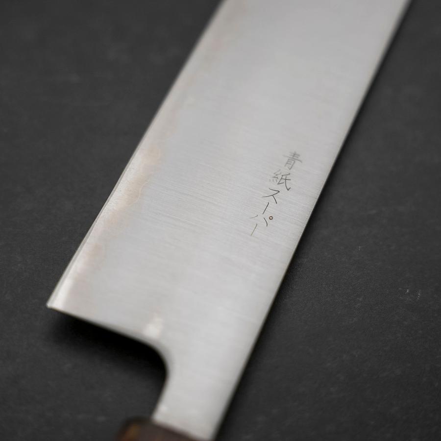 Kiritsuke Stainless Clad Blue Super Polished Sumi Urushi Handle 240mm