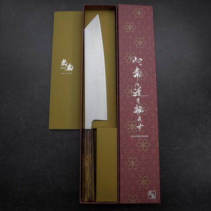 Kiritsuke Stainless Clad Blue Super Polished Sumi Urushi Handle 240mm