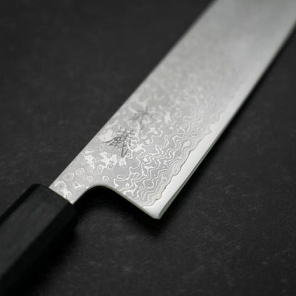 Kiritsuke VG-10 Damascus Dark Blue Urushi Handle 210mm