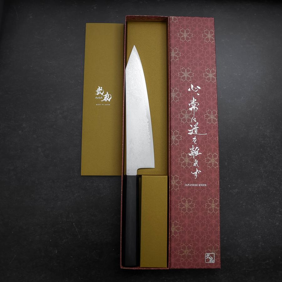 Kiritsuke VG-10 Damascus Dark Blue Urushi Handle 210mm