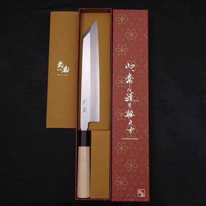 Kiritsuke White Steel #2 Kasumi Buffalo Magnolia Handle 240mm