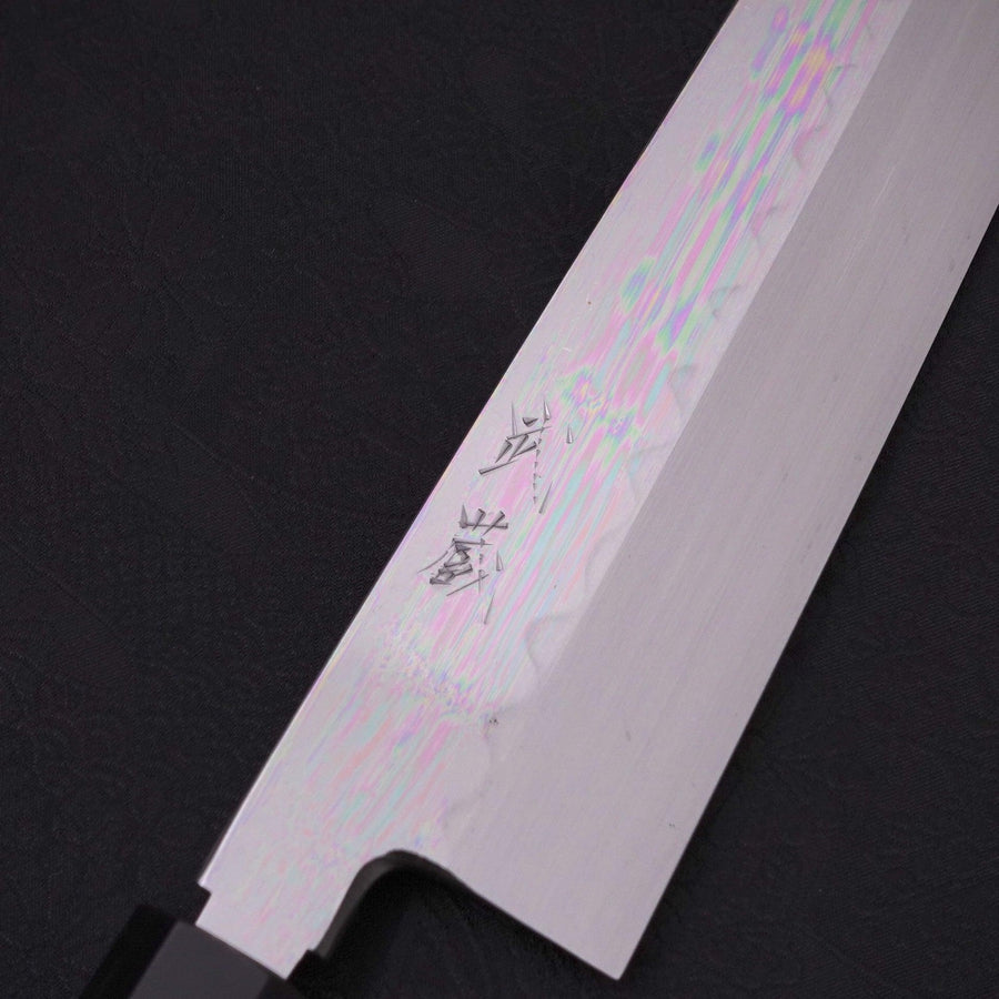 Kiritsuke White Steel #2 Mirror Finish Honyaki Buffalo Ebony Handle 240mm