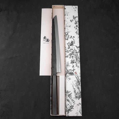 Kiritsuke Yanagiba Blue Steel #2 Kurouchi Buffalo Wenge Handle 270mm