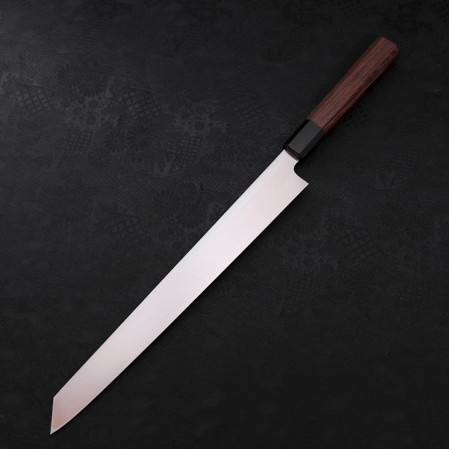 Kiritsuke Yanagiba Blue Steel #2 Kurouchi Buffalo Wenge Handle 300mm