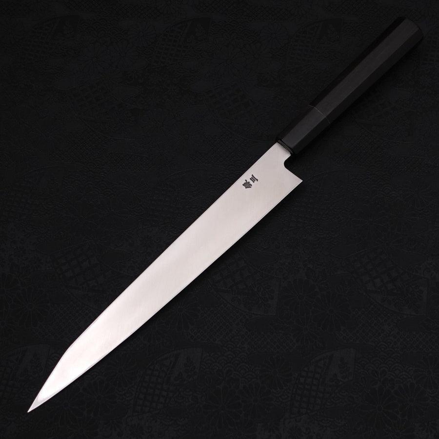 Kiritsuke Yanagiba Silver Steel #3 Kasumi Buffalo Ebony Handle 240mm