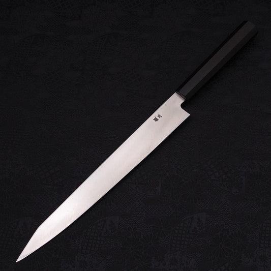Kiritsuke Yanagiba Silver Steel #3 Polished Buffalo Ebony Handle 270mm