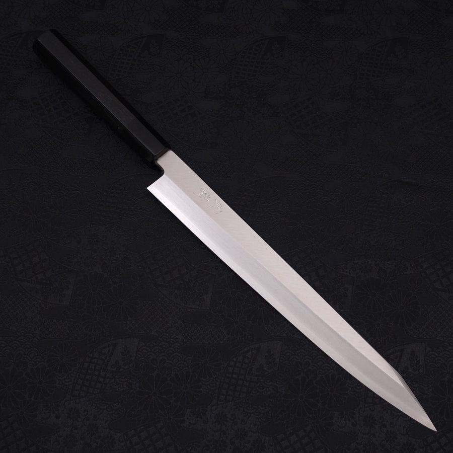Kiritsuke Yanagiba Silver Steel #3 Polished Buffalo Ebony Handle 270mm