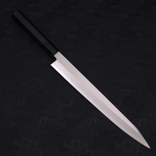 Kiritsuke Yanagiba Silver Steel #3 Polished Buffalo Ebony Handle 270mm