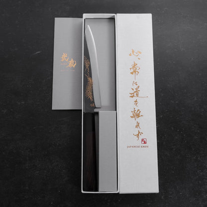 Koyanagi Blue Steel #1 Kurouchi Chokin Centipede Buffalo Ebony Handle 150mm