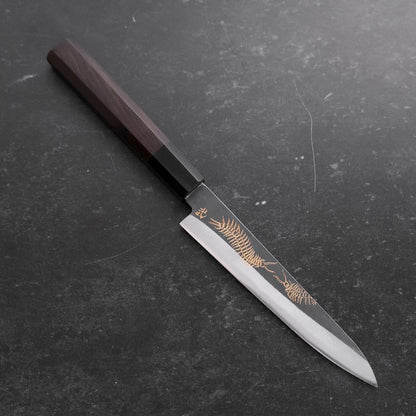 Koyanagi Blue Steel #1 Kurouchi Chokin Centipede Buffalo Ebony Handle 150mm