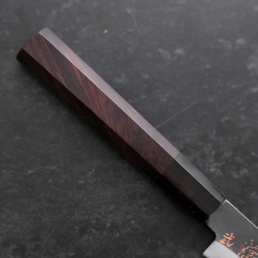 Koyanagi Blue Steel #1 Kurouchi Chokin Nami Buffalo Ebony Handle 150mm