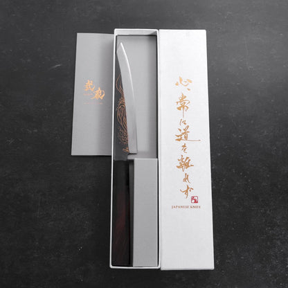 Koyanagi Blue Steel #1 Kurouchi Chokin Nami Buffalo Ebony Handle 150mm