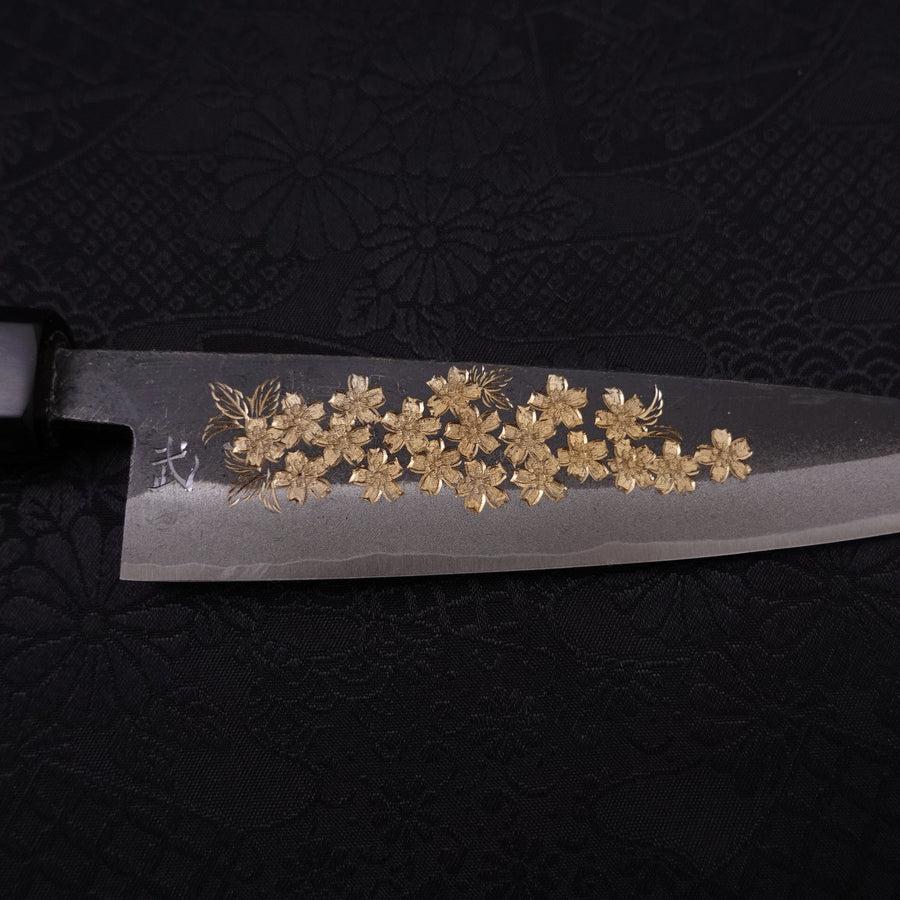 Koyanagi Blue Steel #2 Kurouchi Chokin Sakura Buffalo Ebony Handle 135mm