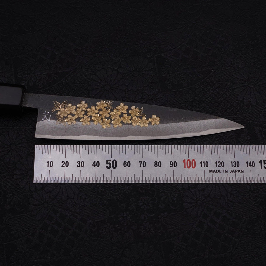 Koyanagi Blue Steel #2 Kurouchi Chokin Sakura Buffalo Ebony Handle 135mm