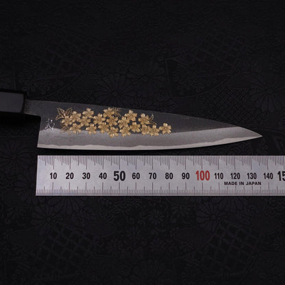 Koyanagi Blue Steel #2 Kurouchi Chokin Sakura Buffalo Ebony Handle 135mm