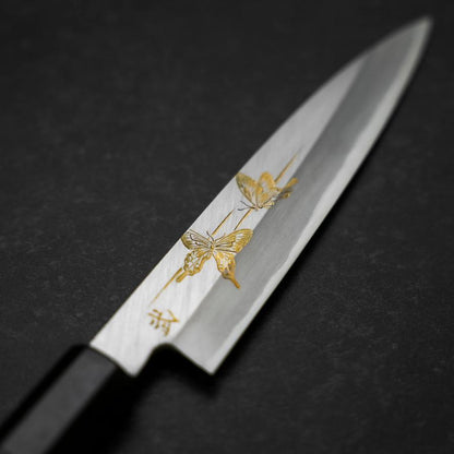 Koyanagi White Steel #2 Kasumi Chokin Butterfly Buffalo Ebony Handle 135mm