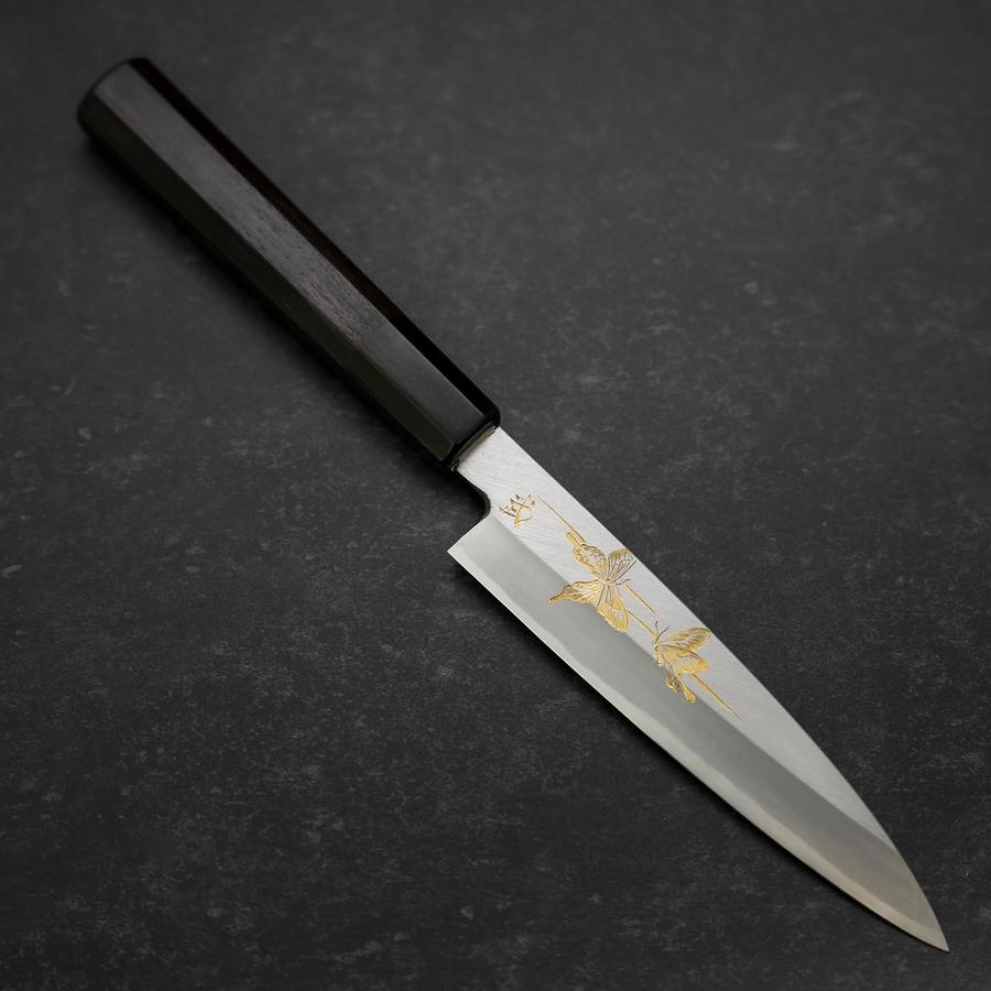 Koyanagi White Steel #2 Kasumi Chokin Butterfly Buffalo Ebony Handle 135mm
