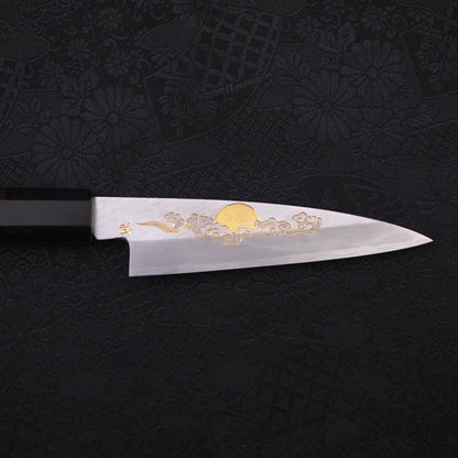 Koyanagi White Steel #2 Kasumi Chokin Luck Cloud Buffalo Ebony Handle 110mm