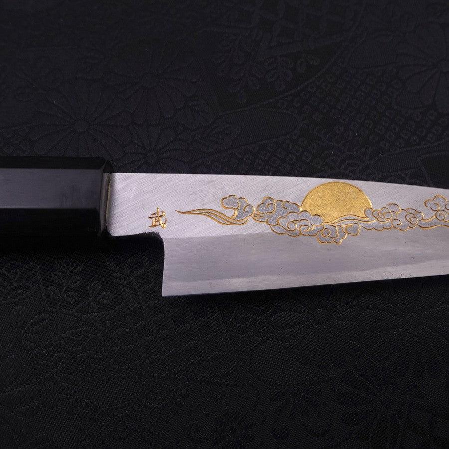 Koyanagi White Steel #2 Kasumi Chokin Luck Cloud Buffalo Ebony Handle 110mm