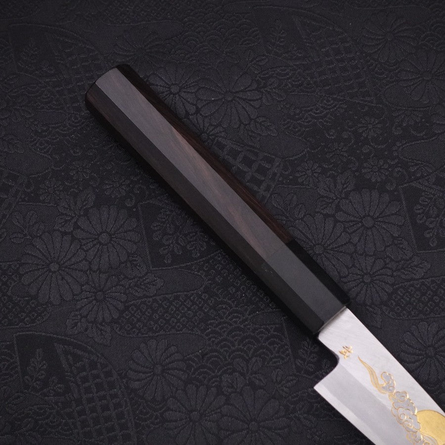 Koyanagi White Steel #2 Kasumi Chokin Luck Cloud Buffalo Ebony Handle 110mm