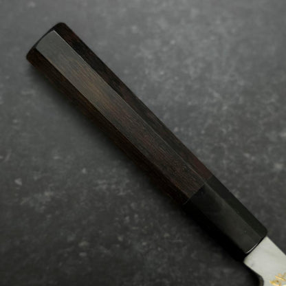 Koyanagi White Steel #2 Kasumi Chokin Luck Cloud Buffalo Ebony Handle 135mm