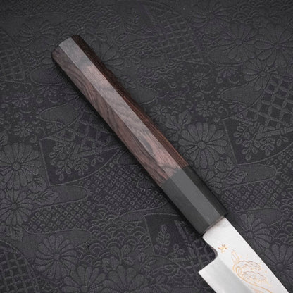 Koyanagi White Steel #2 Kasumi Chokin Nami Buffalo Ebony Handle 110mm