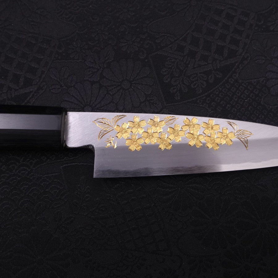 Koyanagi White Steel #2 Kasumi Chokin Sakura Buffalo Ebony Handle 110mm