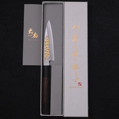 Koyanagi White Steel #2 Kasumi Chokin Sakura Buffalo Ebony Handle 110mm