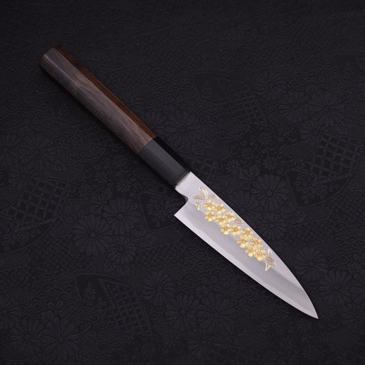 Koyanagi White Steel #2 Kasumi Chokin Sakura Buffalo Ebony Handle 110mm