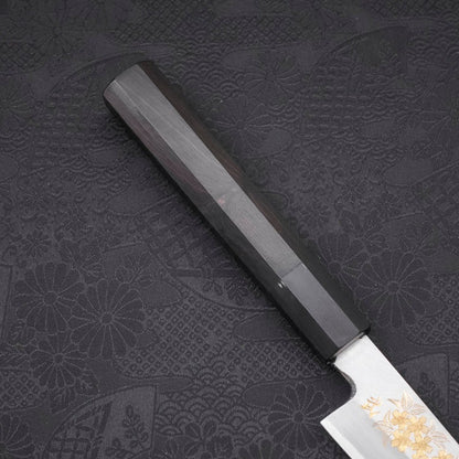 Koyanagi White Steel #2 Kasumi Chokin Sakura Buffalo Ebony Handle 135mm