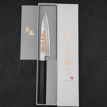 Koyanagi White Steel #2 Kasumi Chokin Sakura Buffalo Ebony Handle 135mm