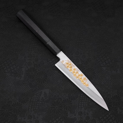 Koyanagi White Steel #2 Kasumi Chokin Sakura Buffalo Ebony Handle 135mm