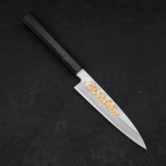 Koyanagi White Steel #2 Kasumi Chokin Sakura Buffalo Ebony Handle 135mm