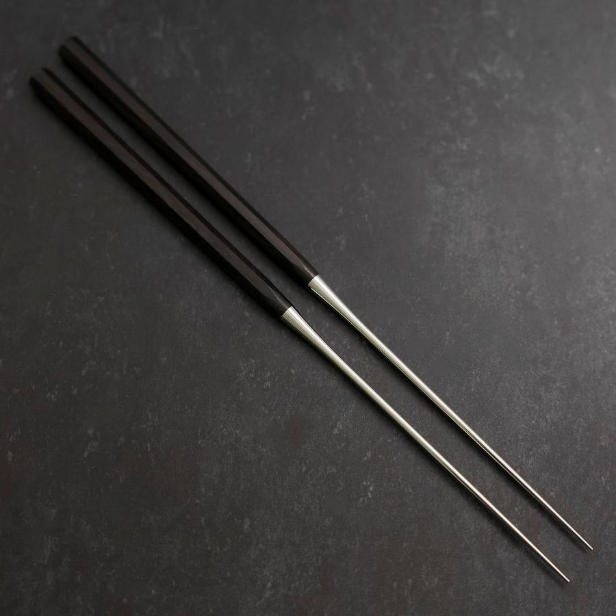 Moribashi Chopsticks Stainless Ebony Handle 150mm with Ebony Sheath and Storage Pouch