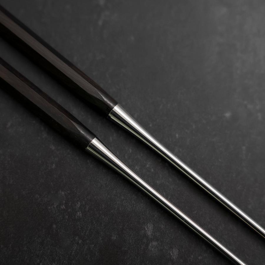 Moribashi Chopsticks Stainless Ebony Handle 150mm with Ebony Sheath and Storage Pouch