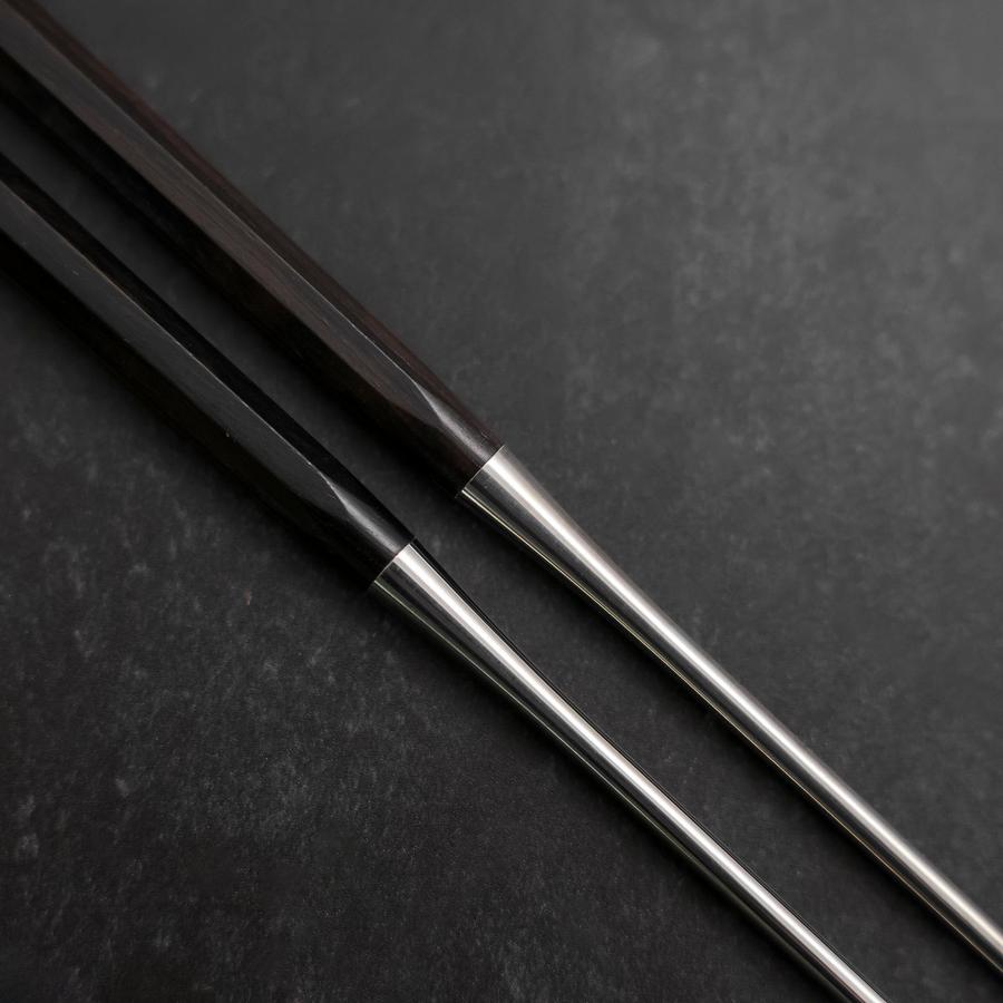 Moribashi Chopsticks Stainless Ebony Handle 180mm with Ebony Sheath and Storage Pouch