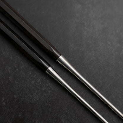 Moribashi Chopsticks Stainless Ebony Handle 180mm with Ebony Sheath and Storage Pouch