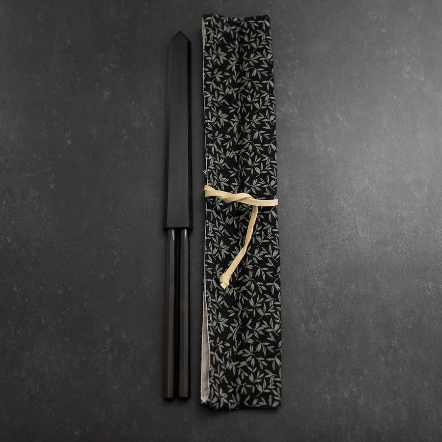 Moribashi Chopsticks Stainless Ebony Handle 180mm with Ebony Sheath and Storage Pouch