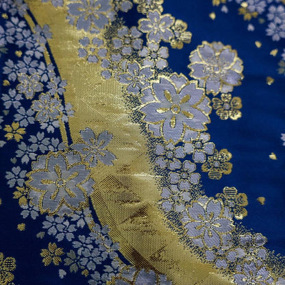 Musashi Japanese Style Kitchen Knife Roll Blue-Golden Sakura River 1 Pockets Handmade