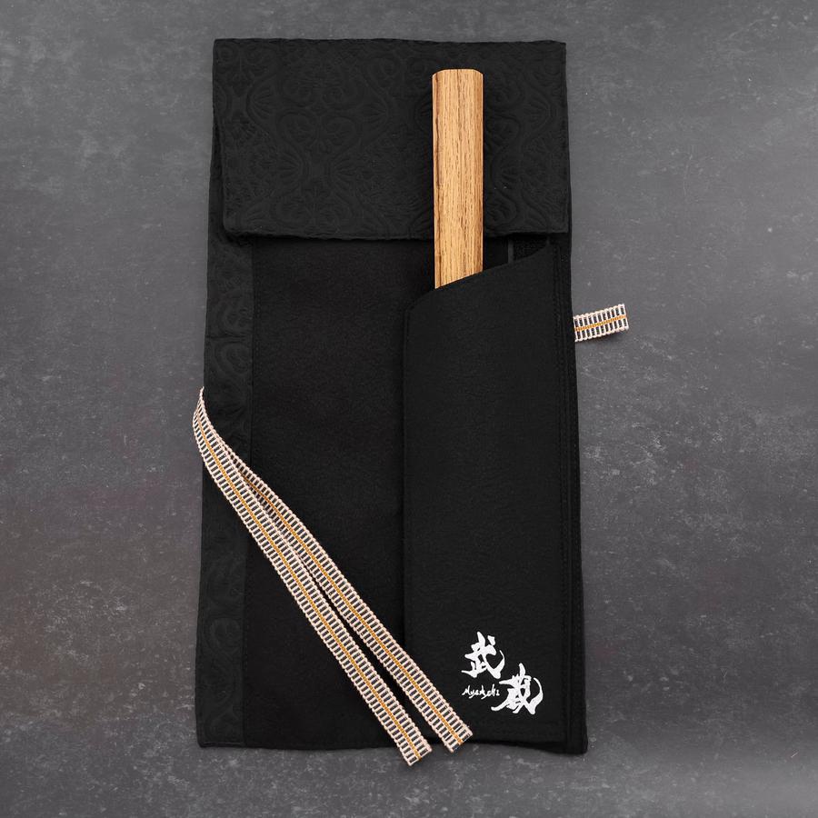 Musashi Japanese Style Kitchen Knife Roll Flower Black 1 Pocket Handmade
