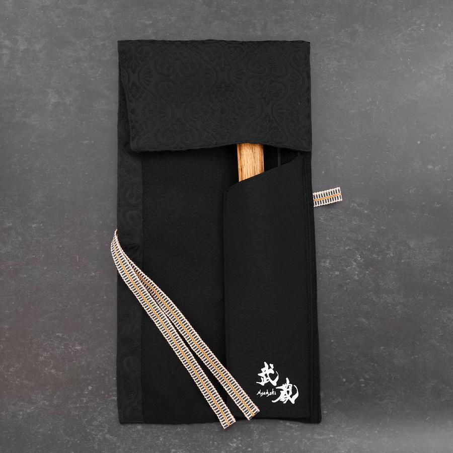 Musashi Japanese Style Kitchen Knife Roll Flower Black 1 Pocket Handmade