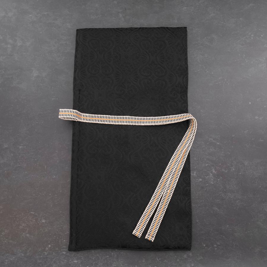 Musashi Japanese Style Kitchen Knife Roll Flower Black 1 Pocket Handmade