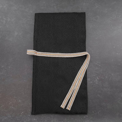 Musashi Japanese Style Kitchen Knife Roll Flower Black 1 Pocket Handmade
