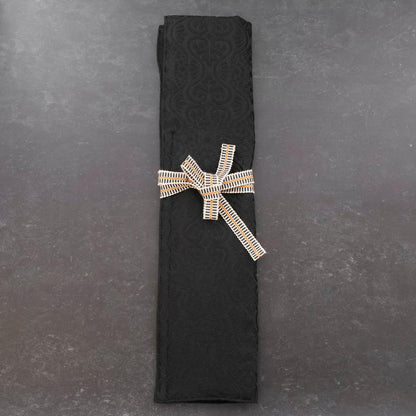Musashi Japanese Style Kitchen Knife Roll Flower Black 1 Pocket Handmade